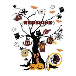Tree Halloween Washington Redskins,NFL Svg, Football Svg, Cricut File, Svg