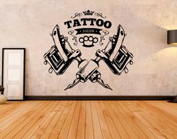 Tattoo Salon Sticker Emblem Logo Wall Sticker Vinyl Decal Mural Art Decor