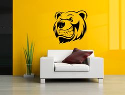head of the ferocious bear sticker ferocious grizzly beast car sticker wall sticker vinyl decal mural art decor