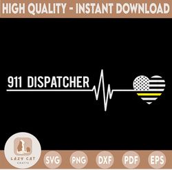 911 Dispatcher Heart Beat SVG, America heart flag svg png pdf cutting files for silhouette or cricut