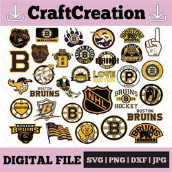 32 Files Boston Bruins Bundle SVG, Bruins SVG, NHL svg, NHL svg, hockey cricut, Download   Cut File, Clipart   Cricut Ex
