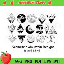 Geometric Mountains Svg Bundle