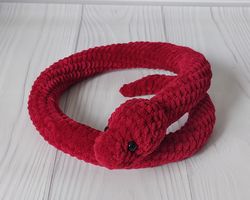 Crochet stuffed snake lovers. Crochet snake.