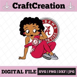 Betty Boop With Alabama Crimson Tide PNG File, NCAA png, Sublimation ready, png files for sublimation