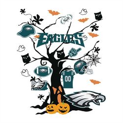 Tree Halloween Philadelphia Eagles,NFL Svg, Football Svg, Cricut File, Svg