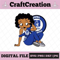 Betty Boop With Duke Blue Devils PNG File, NCAA png, Sublimation ready, png files for sublimation