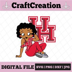 Betty Boop With Houston Cougars PNG File, NCAA png, Sublimation ready, png files for sublimation,printing DTG printing