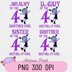 Personalized Name and Age Png, Vampirina Birthday Png, Custom Family Matching Png, Kids Party Png