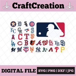 MLB Logo SVG Bundle – Baseball Logo–MLB logo MLB Svg Vector Printable Cut Files Clipart Digital Download