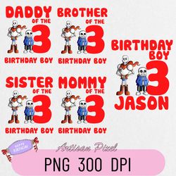 Undertale Sans and Papyrus Birthday Png, Custom Family Matching Png, Kids Party Png, Personalized Name and Age Png