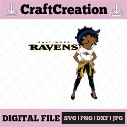 Betty Boop Baltimore Ravens PNG Files for Sublimation