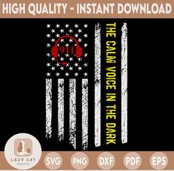 Dispatcher Thin Yellow & Red Line 911 Emergency svg, png, dxf, eps digital download
