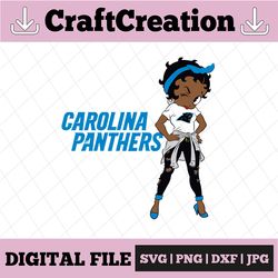 Betty Boop Carolina Panthers  PNG Files for Sublimation