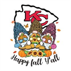 Happy Fall Y'all Gnome Kansas City Chiefs,NFL Svg, Football Svg, Cricut File, Svg
