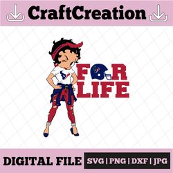 Betty Boop Texans For Life Fan Inspired PNG for Sublimation