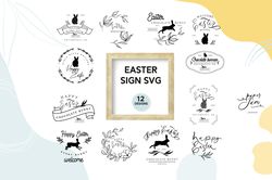 Easter Bundle SVG Easter farmhouse svg Easter sign svg