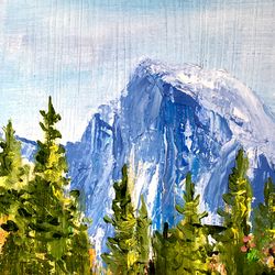 Yosemite National Park Original Oil painting National Park California Landscape Original Art 7 by 5