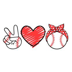 Peace Love Baseball Mom Svg, Baseball Svg, Sport Svg, Mothers Day Svg, Peace Svg