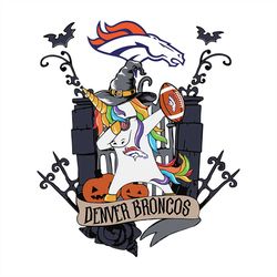 Unicorn Halloween Denver Broncos, NFL Svg, Football Svg, Cricut File, Svg