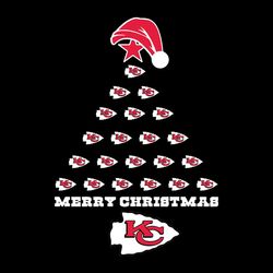 Merry Christmas TreeKansas City Chiefs NFL Svg, Football Svg, Cricut File, Svg