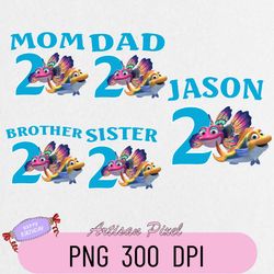 Bubbles Birthday Png, Custom Family Matching Png, Kids Party Png, Personalized Name and Age Png