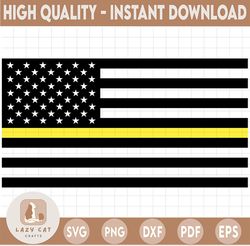 Dispatcher Yellow Line US Flag, United States of America Flag, Dispatcher Support, Svg , Png , Dxf , AI , Jpeg