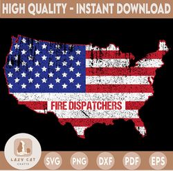 Dispatch Fire America Map svg, Police Dispatcher Firefighter Flag, First Responder svg, US map svg, Dispatch svg, Dispat