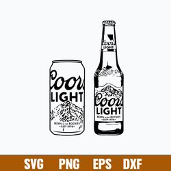 Coors Light Bottle And Can Alcohol Beer Svg, Coors Light Beer Svg, Coors Light Svg, Png Dxf Eps File