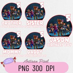 Roblox Birthday Png, Custom Family Matching Png, Kids Party Png, Personalized Name and Age Png