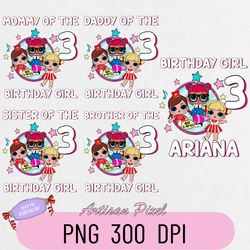 Lol Surprise Birthday Png, Custom Family Matching Png, Kids Party Png, Personalized Name and Age Png