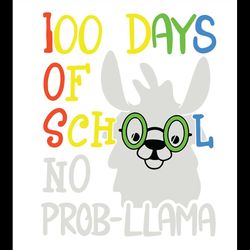 100 Days Of School No Probllama Svg, Llama svg, Back To School Svg, 100th Day Svg