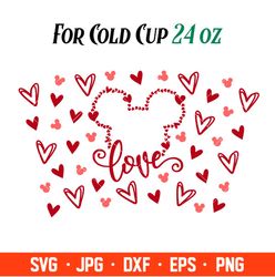 Love Mickey Mouse Full Wrap Svg, Starbucks Svg, Coffee Ring Svg, Cold Cup Svg, Cricut, Silhouette Vector Cut File