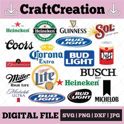 Beer Logos Bundle | SVG PNG EPS | Layered Vector File | Party | 18 Different Designs