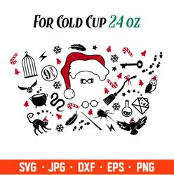 Christmas Magic Full Wrap Svg, Starbucks Svg, Coffee Ring Svg, Cold Cup Svg, Cricut, Silhouette Vector Cut File