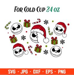 Christmas Jack Full Wrap Svg, Starbucks Svg, Coffee Ring Svg, Cold Cup Svg, Cricut, Silhouette Vector Cut File