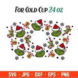 Grinchmas Lollipops Full Wrap Svg, Starbucks Svg, Coffee Ring Svg, Cold Cup Svg, Cricut, Silhouette Vector Cut File