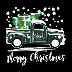 Vintage Car Carrying Christmas Tree New York Jets Merry Christmas ,NFL Svg, Football Svg, Cricut File, Svg