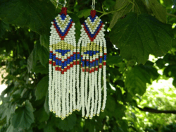 Huichol Geometric Earrings Small boho earrings with beads Triangle Beaded Earrings Little boho earrings