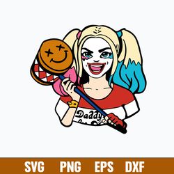 Harley Quinn Chibi Svg, Harley Quinn Svg, Halloween Svg, Png Dxf Eps File