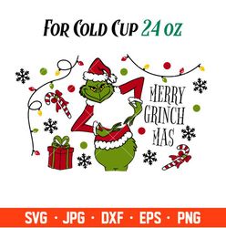 Merry Grinchmas Full Wrap Svg, Starbucks Svg, Coffee Ring Svg, Cold Cup Svg, Cricut, Silhouette Vector Cut File