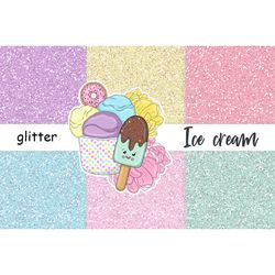 Ice Cream Glitter | Pastel Paper Textures