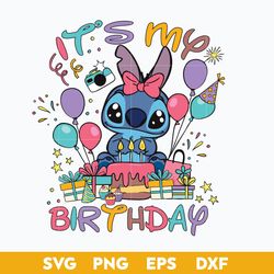 It's My Birthday Stitch Svg, Stitch Birthday Svg, Happy Birthday Svg, Disney Svg. Png Dxf Eps File