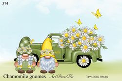 Chamomile truck, gnomes png, chamomile gnome