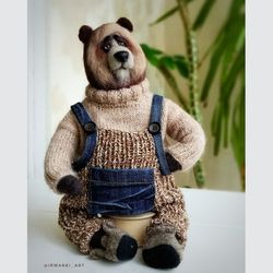 felt bear, handmade collectible toy