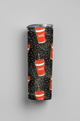 Cute Coca cola Premium Skinny Tumbler wrap 20 ounce tumbler wrap png clipart image seamless image