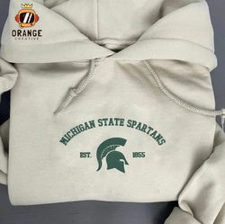 Michigan State Spartans Embroidered Sweatshirt, NCAA Embroidered Shirt, Embroidered Hoodie, Unisex T-Shirt