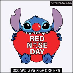 Red Nose Day Stitch  svg, digital download - SVG - Cricut friendly - cutting machine for printing or vinyl cuttin