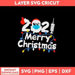 Matching Family Xmas Pajama Quarantine Svg, Santa Claus Hat Svg, Merry Christmas Svg, Png Dxf Eps File