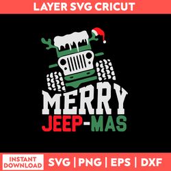 Merry Jeepmas Svg, Jeep Car Svg, Christmas Svg, Png Dxf Esp File