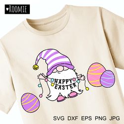 Easter Svg, Easter Gnome  Shirt Design sublimation Svg, Happy Easter Clipart, easter egg Cricut Dxf Png Cut File Spring